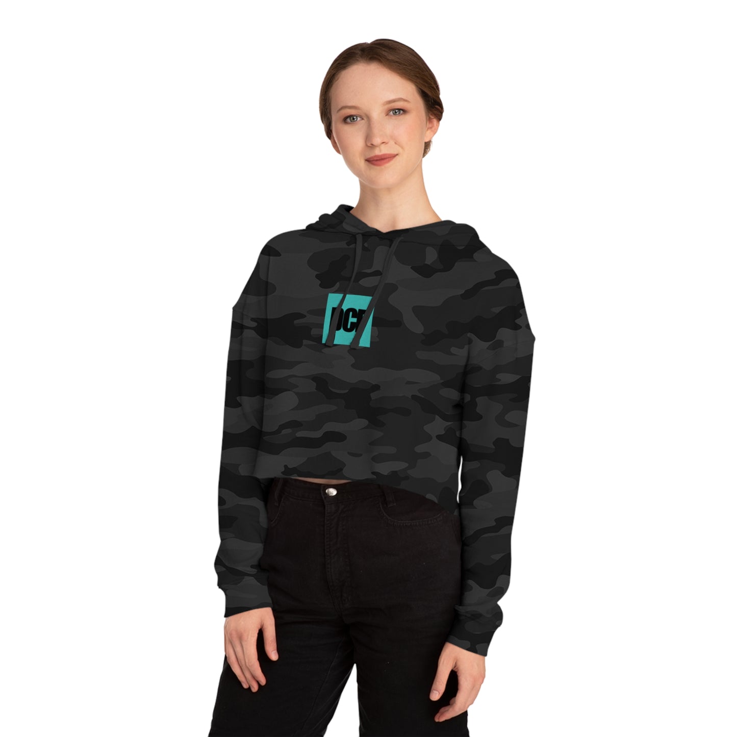 THE GET FIT Cropped Hooded Sweatshirt