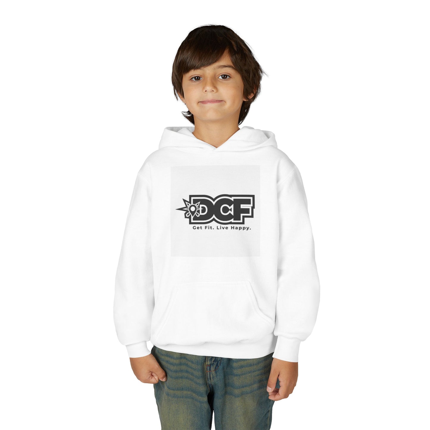 DCF Youth Hoodie – Get Fit. Live Happy. Logo Pullover